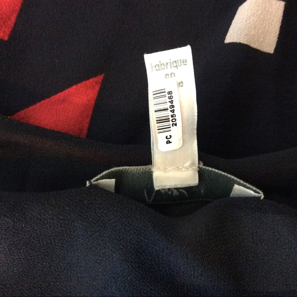 Joie Silk Geometric Print Top Medium - Picture 8 of 9